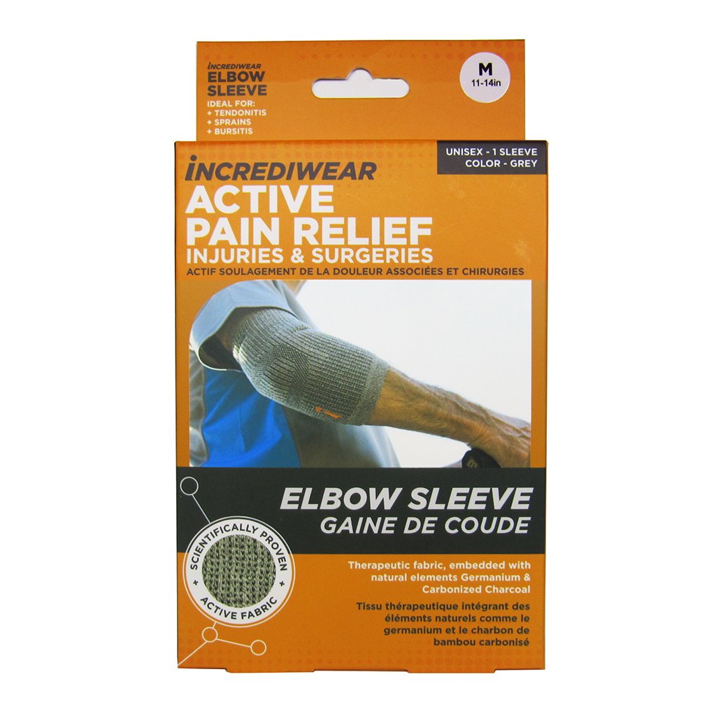 Incrediwear    Incrediwear Sleeves Elbow    Colour: Gray 
Clothing Size: Small    Each