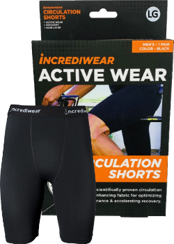 Incrediwear    Incrediwear Apparel Circulation Shorts    Colour: Black 
Clothing Size: Large    Each