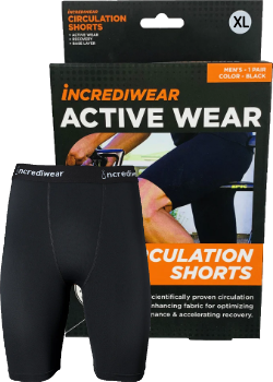 Incrediwear    Incrediwear Apparel Circulation Shorts    Colour: Black 
Clothing Size: Extra Large    Each