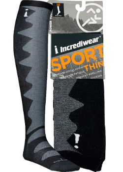 Incrediwear    Incrediwear Sport Socks Thin Knee High    Colour: Black 
Clothing Size: Small    Each