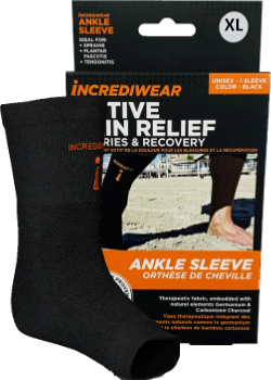 Incrediwear    Incrediwear Sleeves Ankle    Colour: Black 
Clothing Size: Extra Large    Each