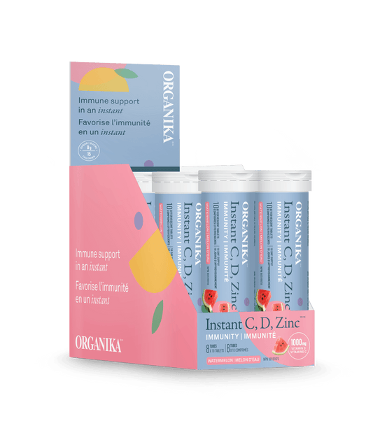 Organika   INSTANT VITAMIN C, D + ZINC WATERMELON 1000MG 10TAB BOX8