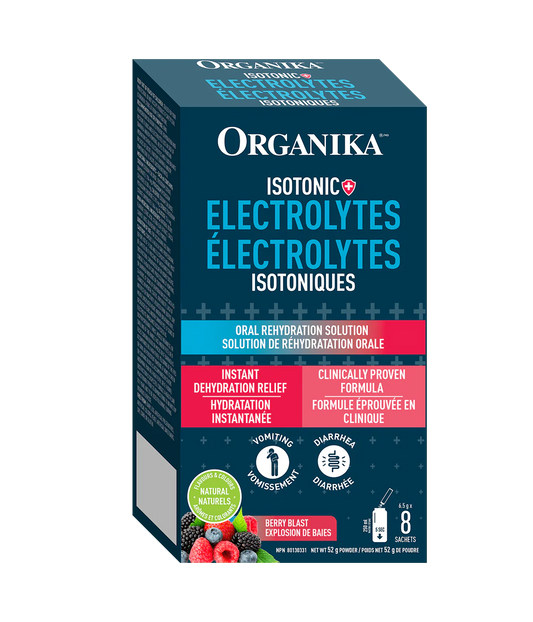 Organika   ELECTROLYTES STICK PACK ISOTONIC FOR ADULTS BERRY BLAST DISPLAY 6.5G BOX8