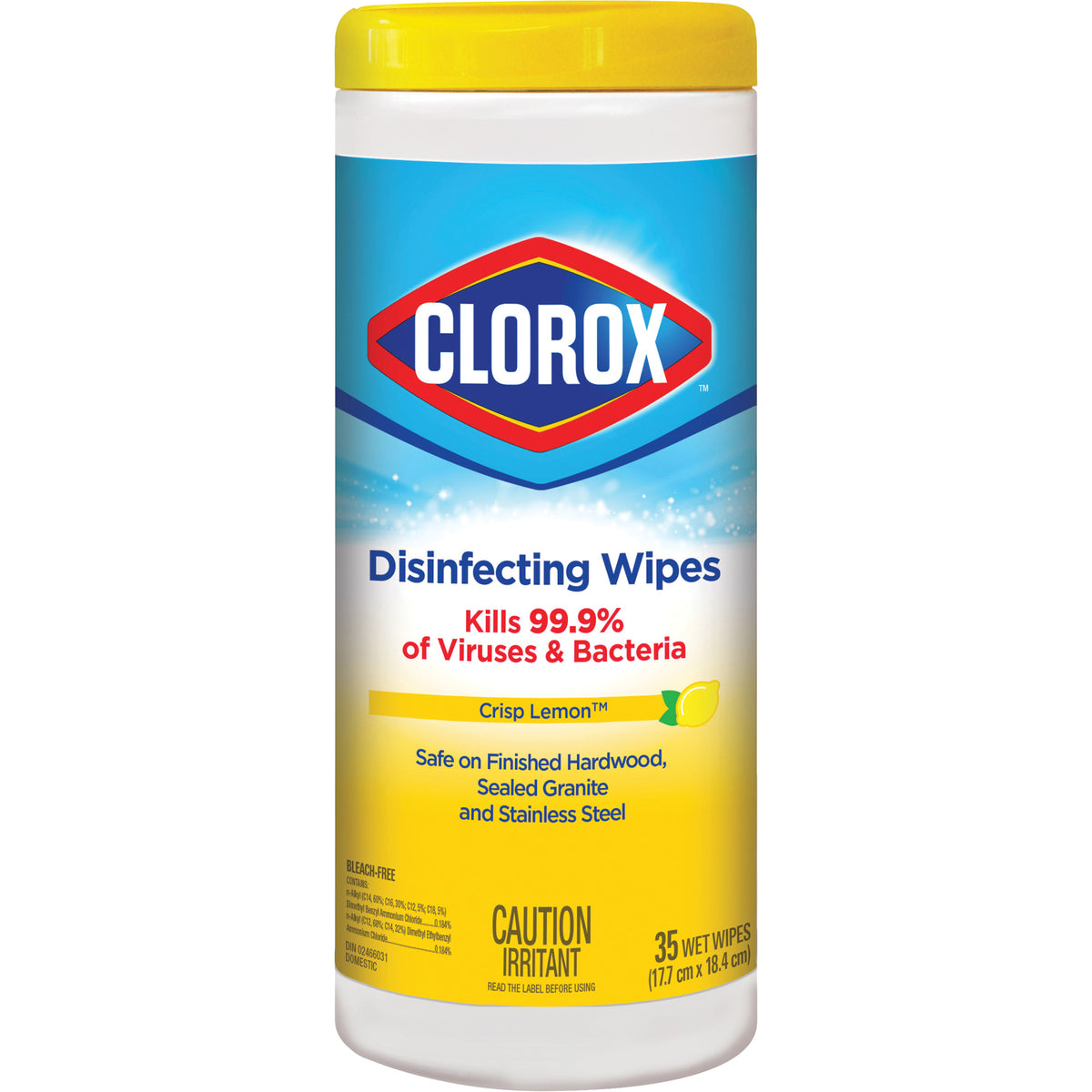 CLOROX WIPES DISINFECTING FRESH LEMON SCENT 35