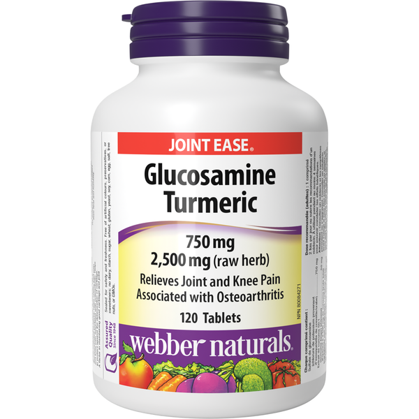 Webber Naturals - Glucosamine Turmeric 750 mg / 2,500 mg (raw herb) - 120 Tablets