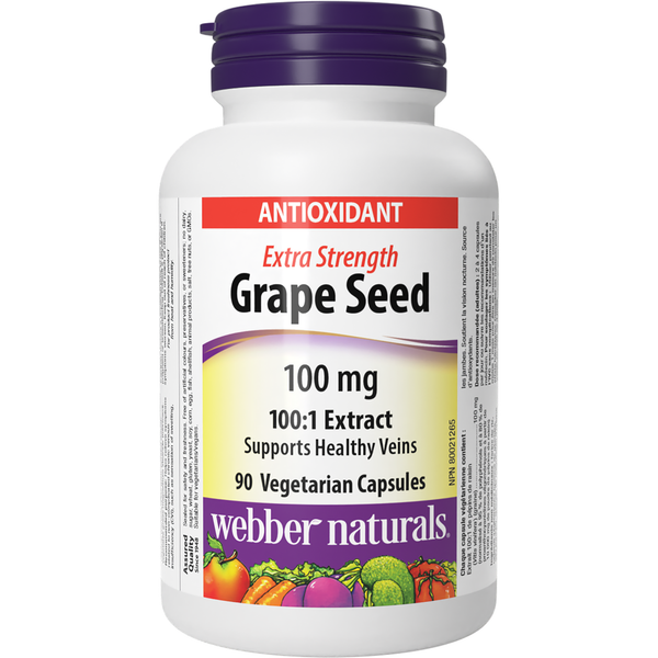 Webber Naturals - Grape Seed Extra Strength 100 mg - 90 Vegetarian Capsules