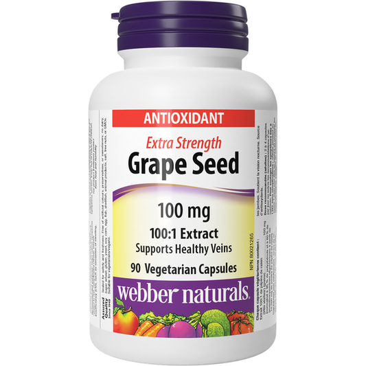 Webber Naturals - Grape Seed Extra Strength 100 mg - 90 Vegetarian Capsules