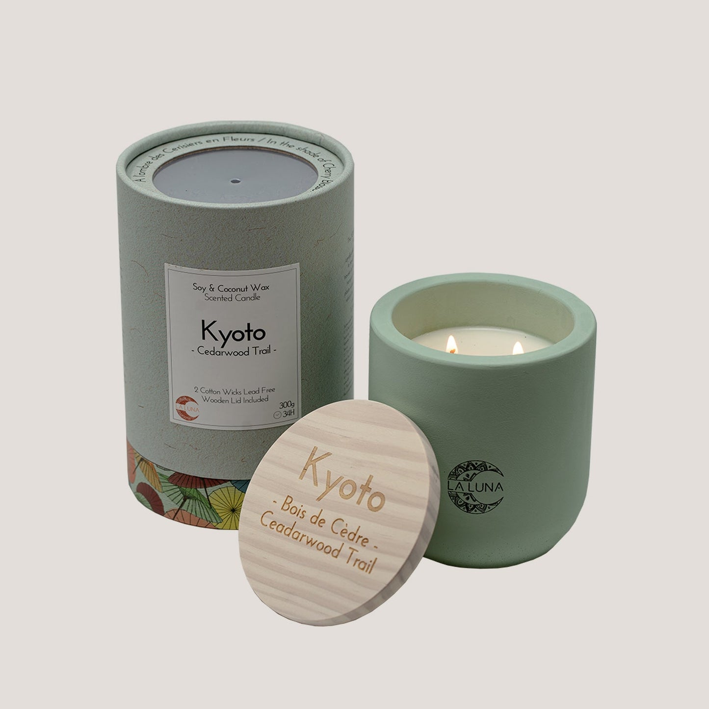 LA LUNA    Soy & Coconut Candles    LA LUNA    Soy & Coconut Candles    Kyoto Cedarwood Trail Candle 300g