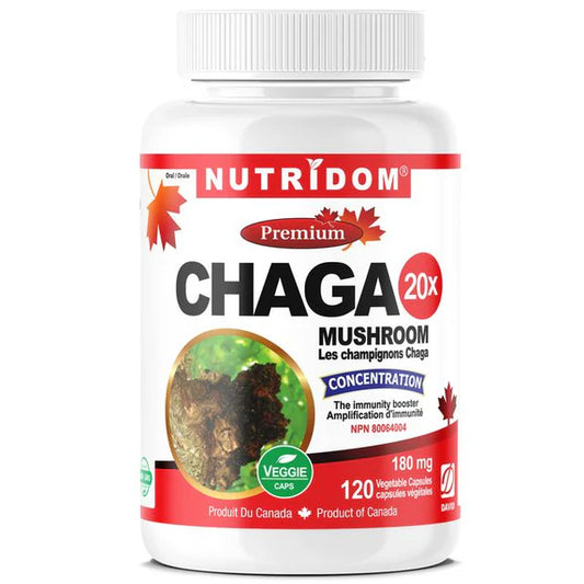 NUTRIDOM - CHAGA 20x 180mg -  120 Veggie Capsules