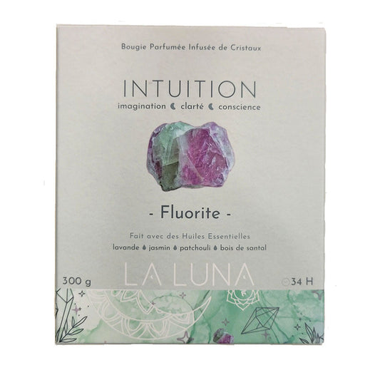 LA LUNA    Crystal Infused Candles    LA LUNA    Crystal Infused Candles    Intuition Fluorite 300g