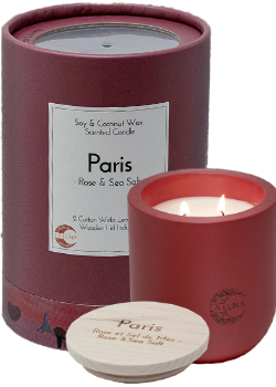 LA LUNA    Soy & Coconut Candles    LA LUNA    Soy & Coconut Candles    Paris Sea Salt Rose Candle 300g