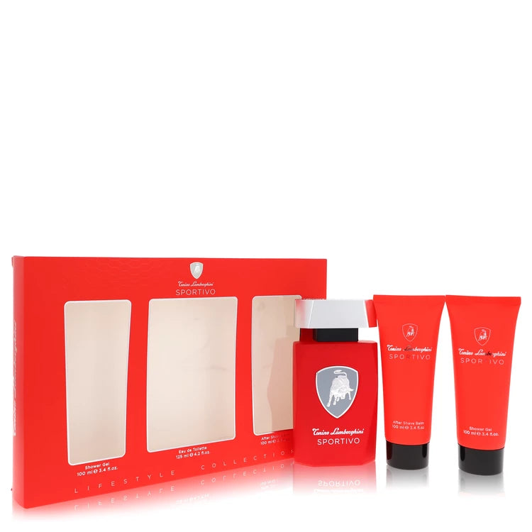 Tonino Lamborghini    Men    Lamborghini Sportivo    -- Gift Set - 4.2 oz Eau De Toilette Spray + 3.4 oz Shower Gel + 3.4 oz After Shave Balm