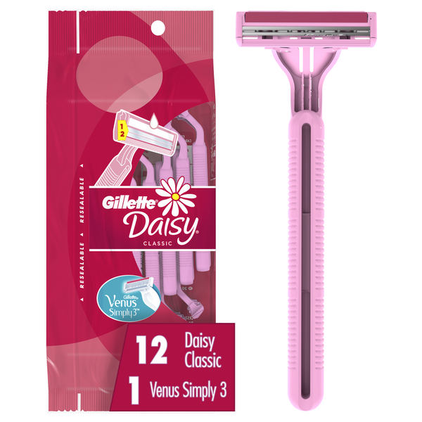 GILLETTE DAISY DISPOSABLE RAZOR+VENUS 12+1