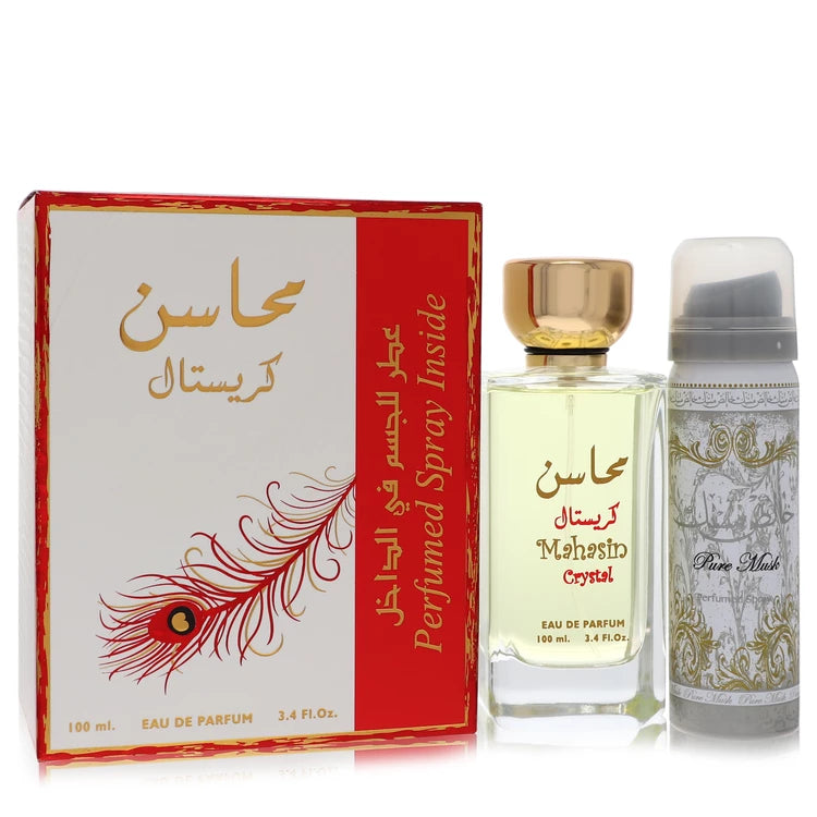 Lattafa    Women    Lattafa Mahasin Crystal    100 ml Eau De Parfum Spray with 1.7 oz Deodorant Spray
