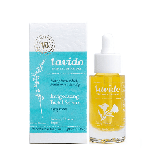 LAVIDO   Invigorating Facial Serum - combination to oily skin - Evening Primrose Seed, Frankincense & Rose Hip   30 ml