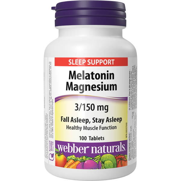 Webber Naturals - Melatonin Magnesium 3/150mg - 100 Tablets