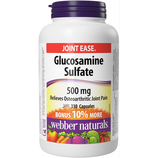 Webber Naturals - Glucosamine Sulfate 500 mg - 300+30 Capsules