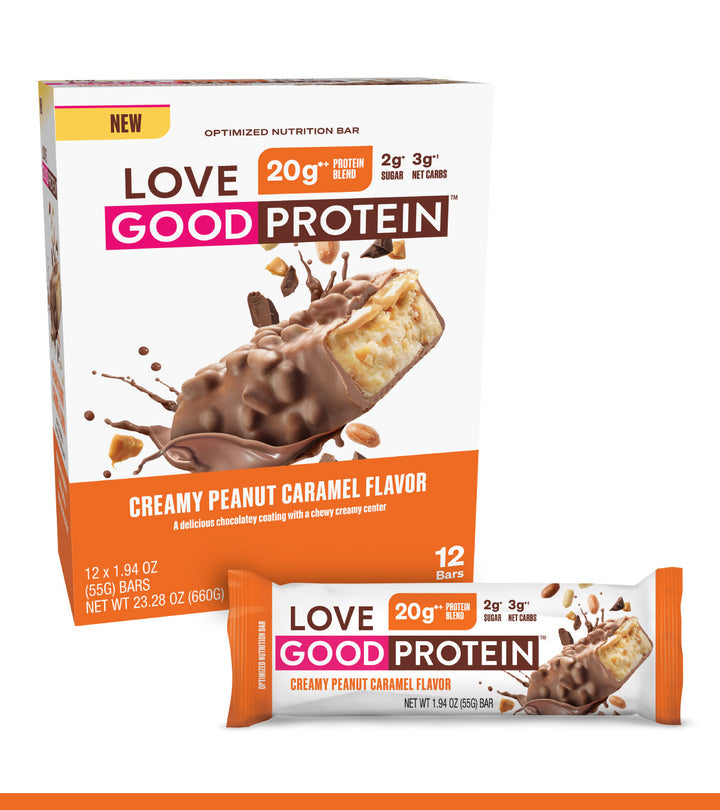 Love Good   Protein Bars   Peanut Caramel Protein Bar 12x55G