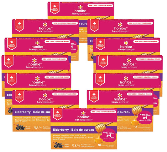 HONIBE    Lozenges    Pure Honey with Elderberry 10pc - box of 12