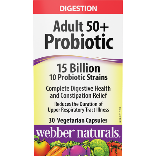 Webber Naturals - Adult 50+ Probiotic 15 Billion - 30 Vegetarian Capsules