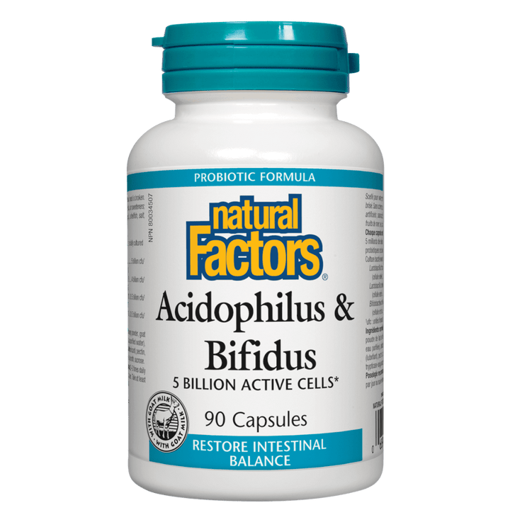 Natural Factors   Acidophilus & Bifidus 5 Billion Active Cells   90 capscaps