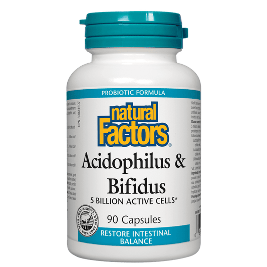 Natural Factors   Acidophilus & Bifidus 5 Billion Active Cells   90 capscaps