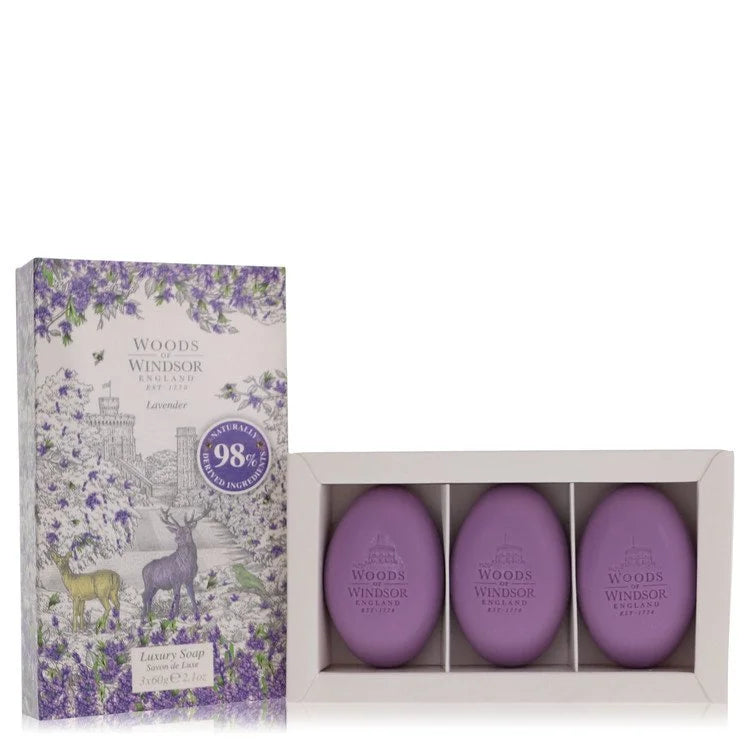 Woods Of Windsor    Women    Lavender    3 x 62 ml Fine English Soap