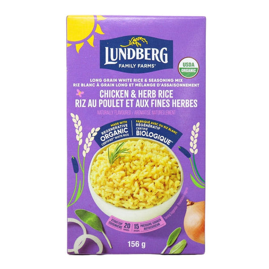 LUNDBERG - Organic Chicken & Herb Rice, Regenerative White Rice      156g