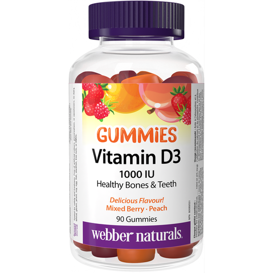 Webber Naturals - Vitamin D3 1000 IU Mixed Berry · Peach - 90 Gummies