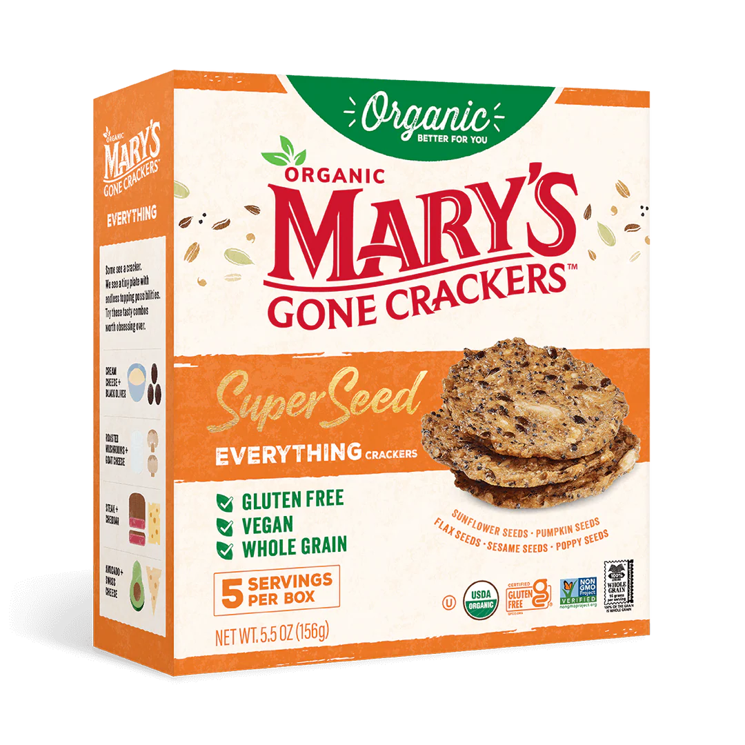 Mary's Organic Crackers   Super Seed Crackers   Everything155G