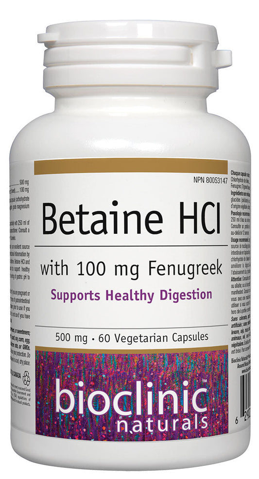 BioClinic   Betaine HCI with 100 mg Fenugreek   60 V-Cap