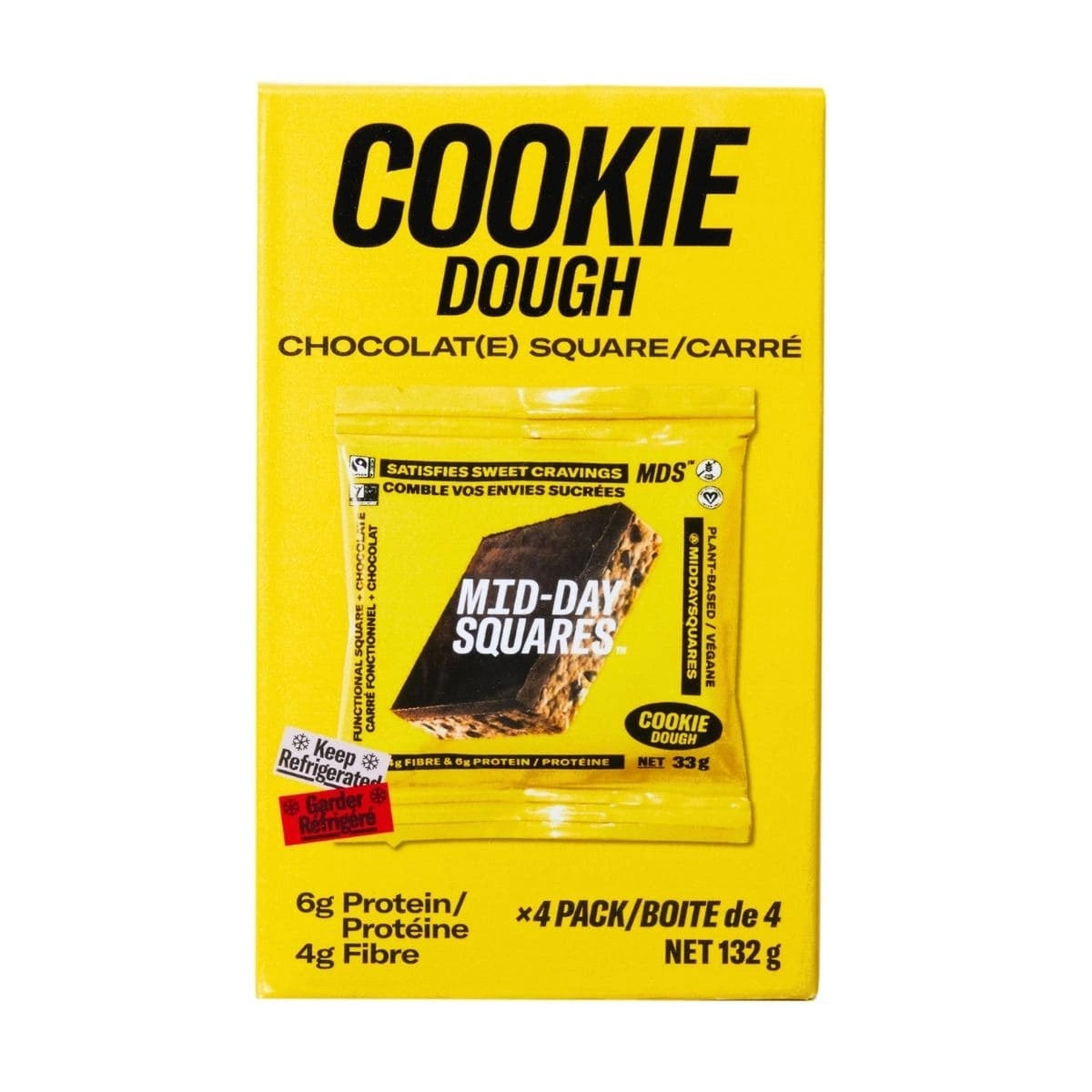 MID-DAY SQUARES - Cookie Dough, 4 pack   132g