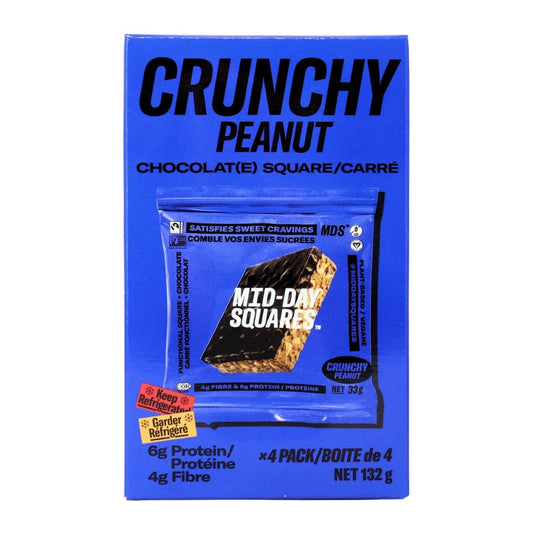 MID-DAY SQUARES -  Crunchy Peanut Squares (4 pack) (NGM/vegan)    132g