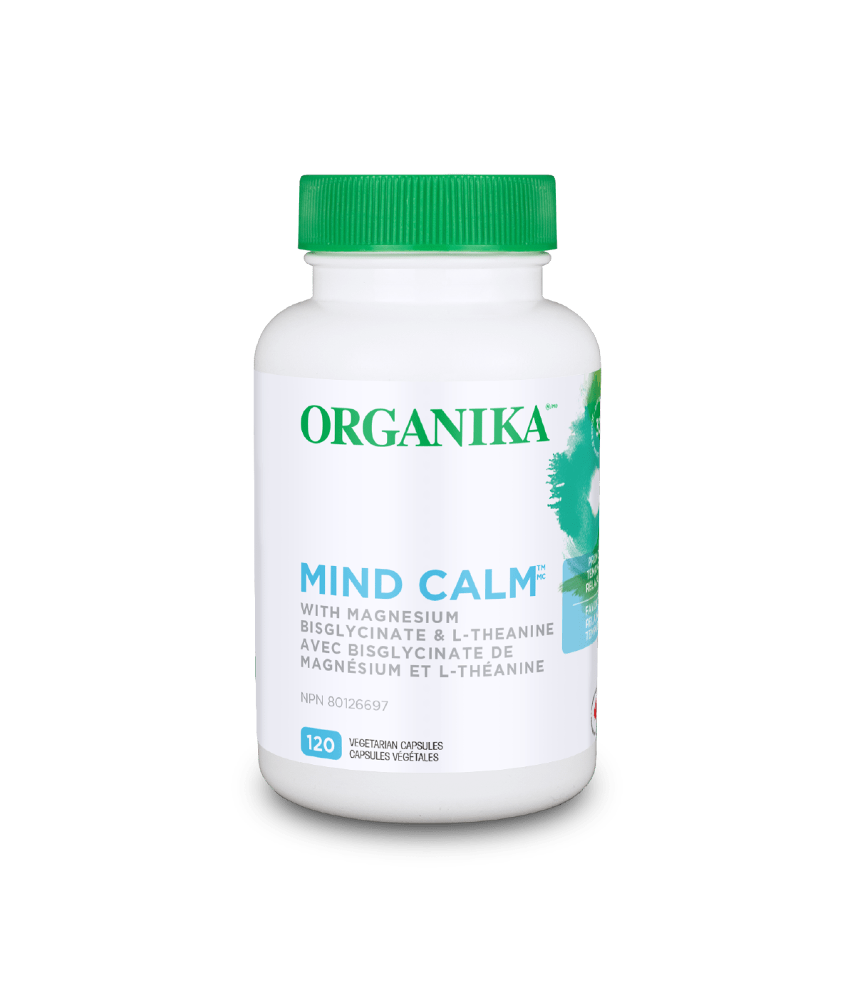 Organika   MIND CALM MAGNESIUM INOSITOL L-THEANINE VEGETARIAN CAPSULES 120VCAP
