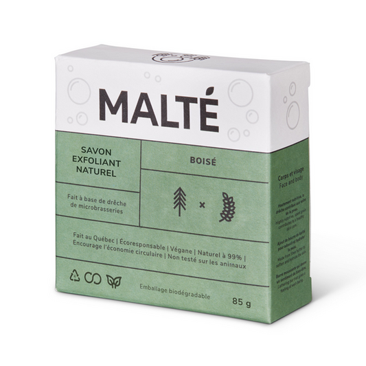 Malté   Exfoliating Soap Bar - Scented Wood 85g