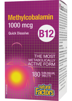 Natural Factors B12 Methylcobalamin 1000 mcg 180 sub. tabs