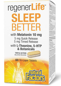 Natural Factors Sleep Better, Regenerlife 60 Tabs