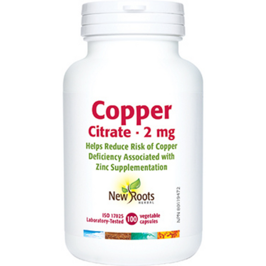 NEW ROOTS    Copper Citrate · 2 mg    100 capsules