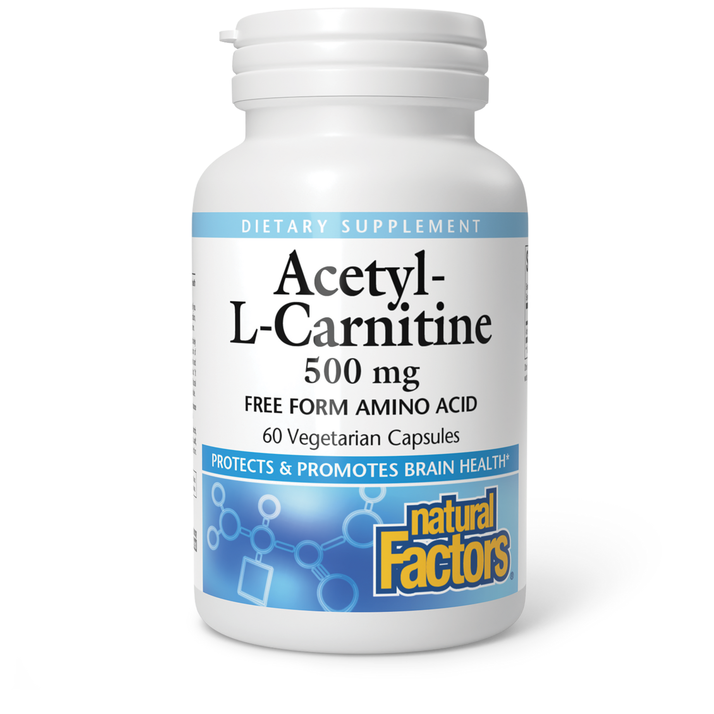 Natural Factors   Acetyl-L-Carnitine 500 mg   60 vcapsvcaps