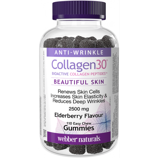 Webber Naturals - Collagen30® Bioactive Collagen Peptides™ 2500 mg
Elderberry - 110 Gummies