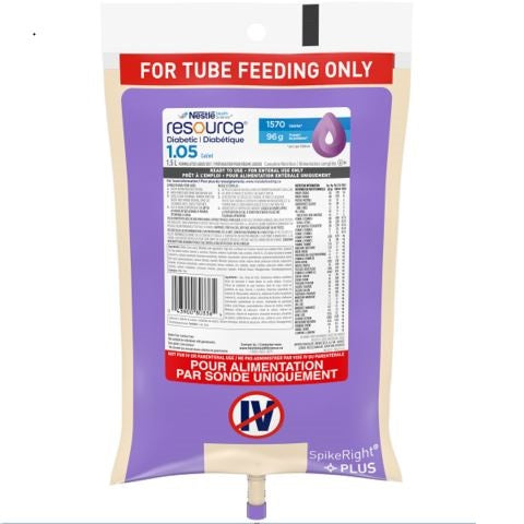 RESOURCE DIAB SPIKERIGHT PL 1.05 FEED TUBE VAN1.5L pack of 4