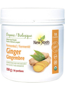 NEW ROOTS    Organic Fermented Ginger Whole-Food Powder · 100% Pure    150 g