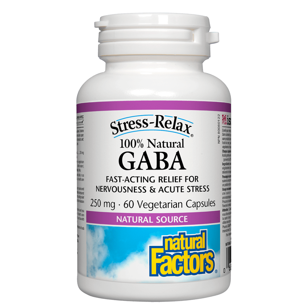 Natural Factors - 100% Natural GABA 250 mg, Stress-Relax - 60 vcaps