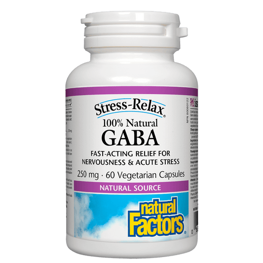 Natural Factors - 100% Natural GABA 250 mg, Stress-Relax - 60 vcaps