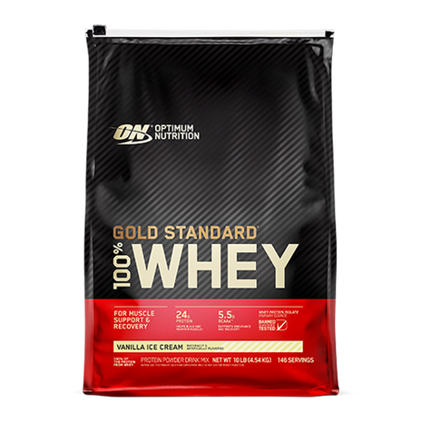 OPTIMUM NUTRITION    GOLD STANDARD 100% WHEY    VANILLA ICE CREAM    10lbs
