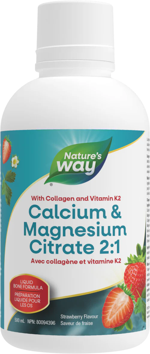 Nature'sWay - Cal Mag w/K2 Liquid Strawberry - 500 ml