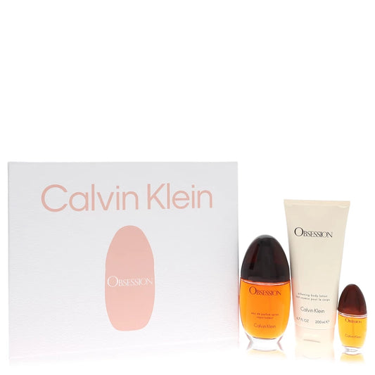 Calvin Klein    Women    Obsession    -- Gift Set - 3.4 oz Eau De Parfum Spray + 6.7 oz Body Lotion + .5 oz Mini EDP Spray