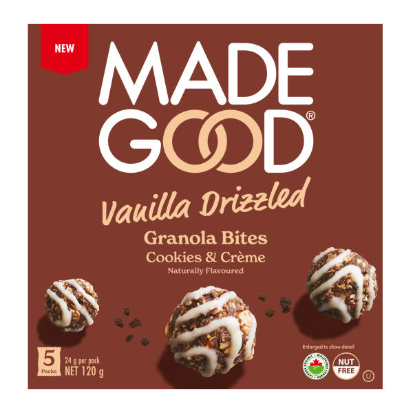 Made Good   Granola Bar   Vanilla Drizzled Cookie&Crème Oat Bites5X24G