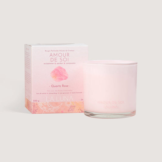 LA LUNA    Crystal Infused Candles    LA LUNA    Crystal Infused Candles    Self Love Rose Quartz 300g