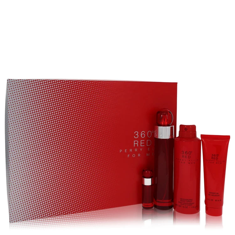 Perry Ellis    Men    Perry Ellis 360 Red    -- Gift Set - 3.4 oz Eau De Toilette Spray + .25 oz Mini EDT Spray + 6 oz Body Spray + 3 oz Shower Gel